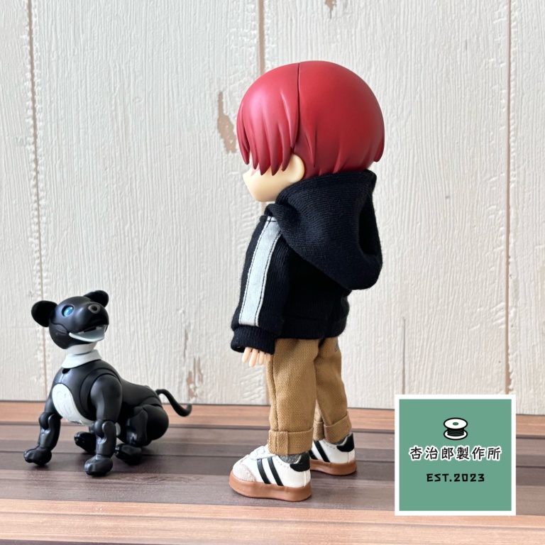 サテンラインパーカー(BLACK)