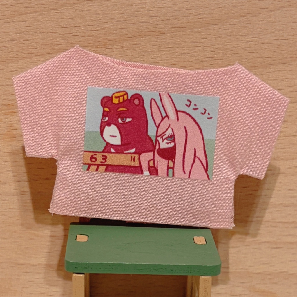 ムーはる茶番Tシャツ（10cmぬい_ピンク）