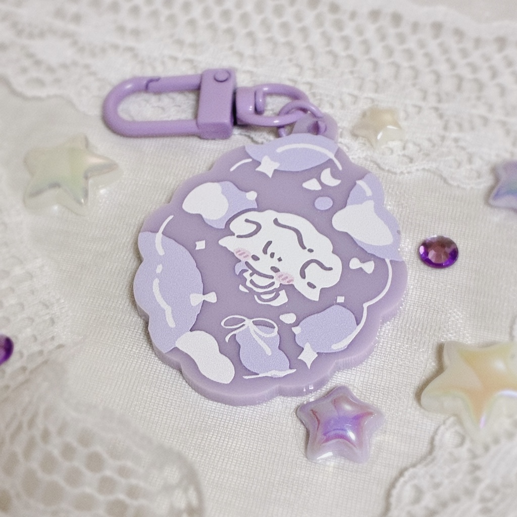 【新作】もぷぷ　不透明アクリルキーホルダー