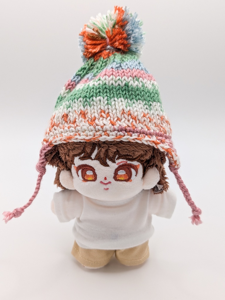 10センチぬい用　耳当て付きニット帽