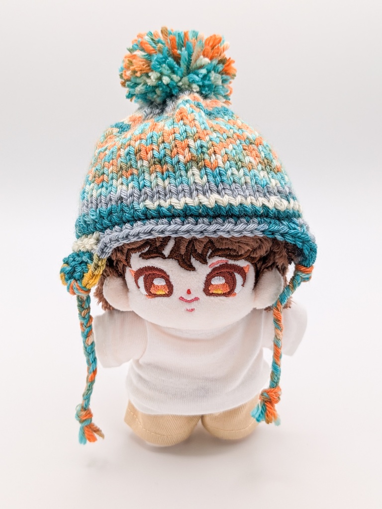 10センチぬい用　耳当て付きニット帽