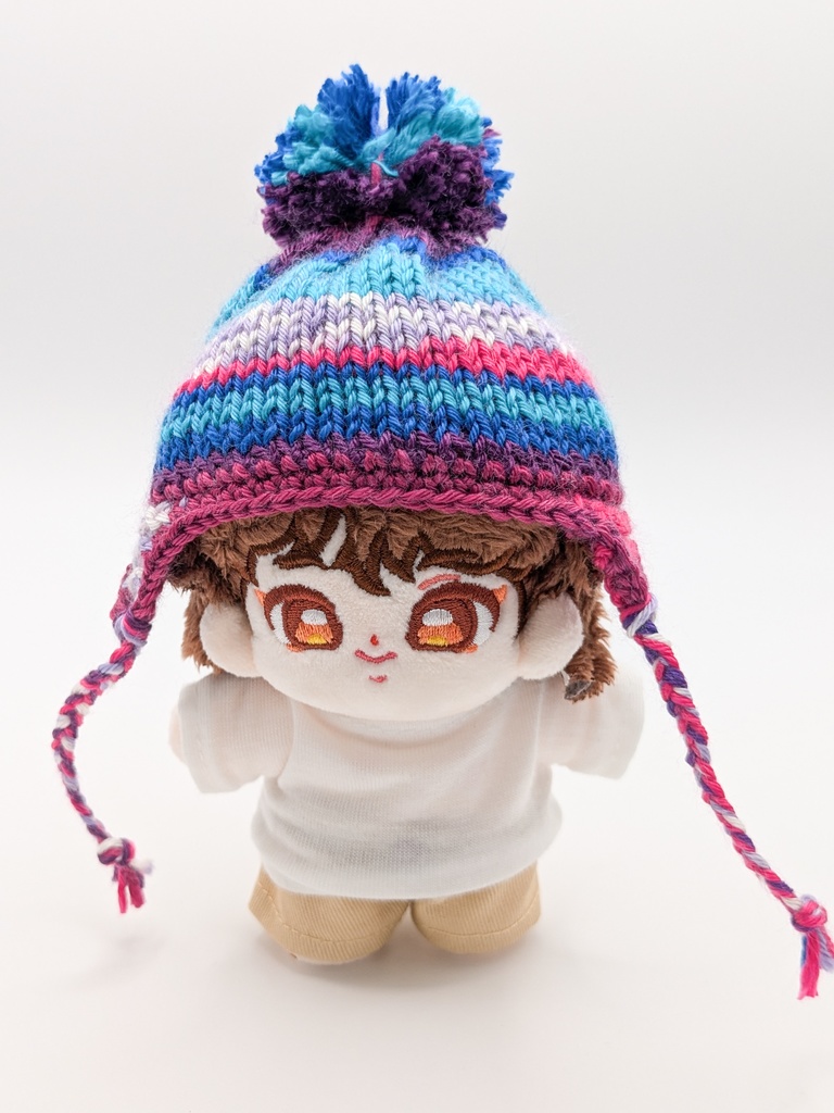 10センチぬい用　耳当て付きニット帽