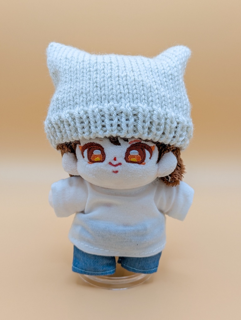 10センチぬい用　ねこ耳ニット帽