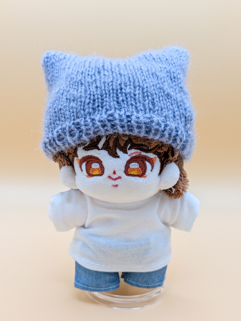 10センチぬい用　ねこ耳ニット帽（モヘア）