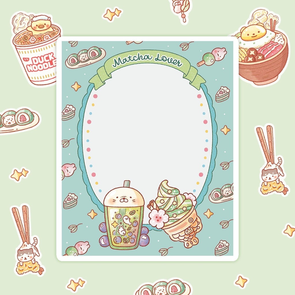【抹茶好き メモ帳】韓国文具・手帳デコ