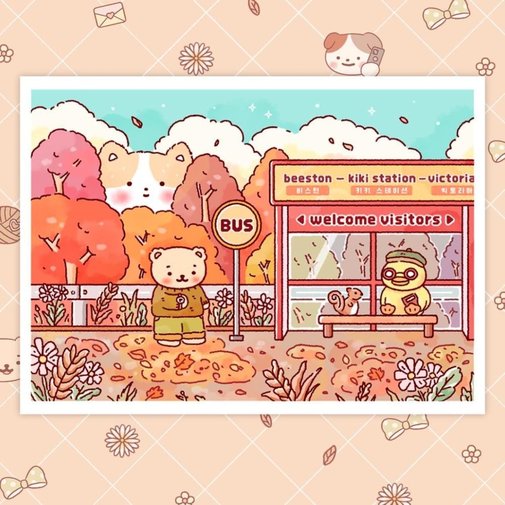 【12枚入りの可愛い冬のイラストステッカー】 手帳デコ・韓国文具