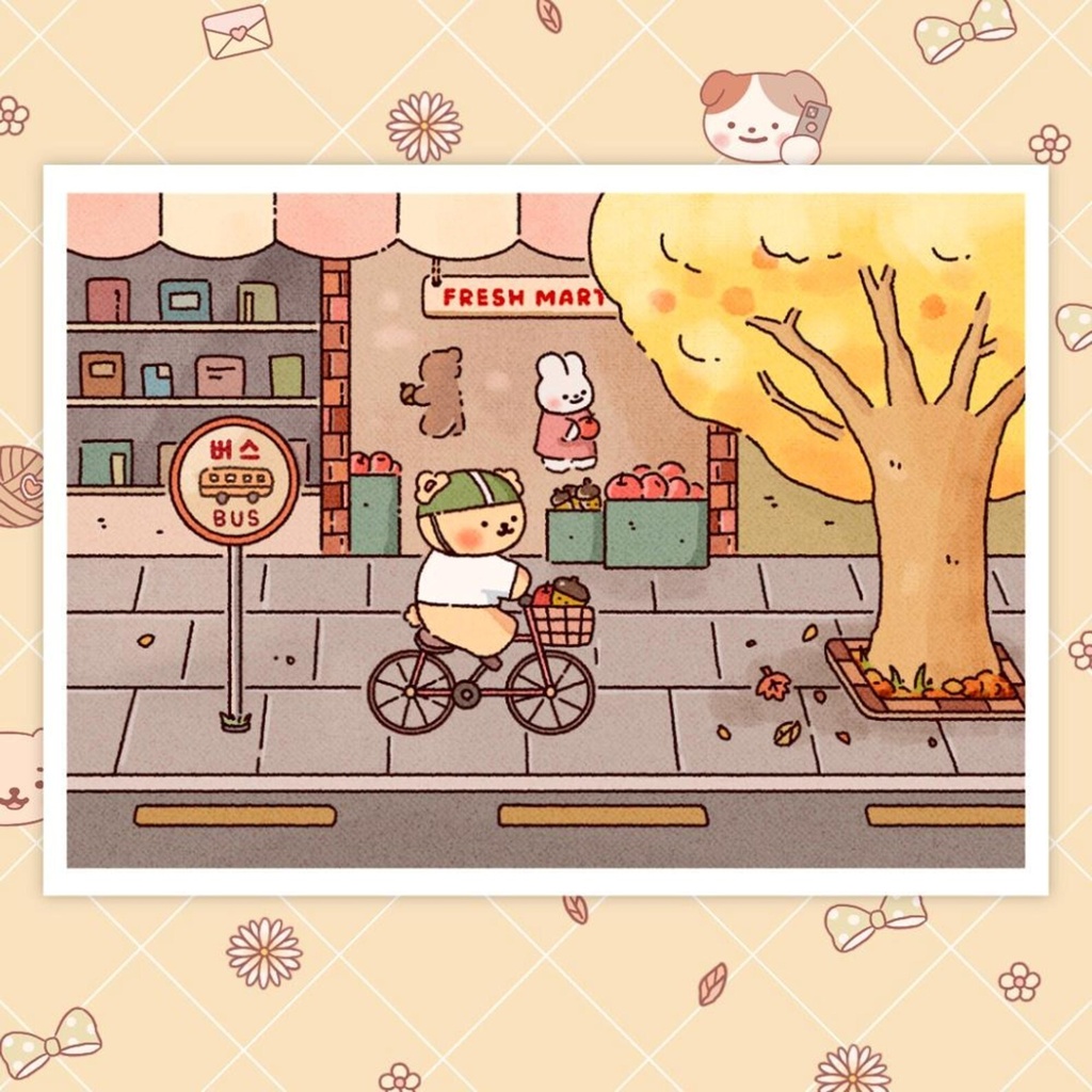 【12枚入りの可愛い冬のイラストステッカー】 手帳デコ・韓国文具