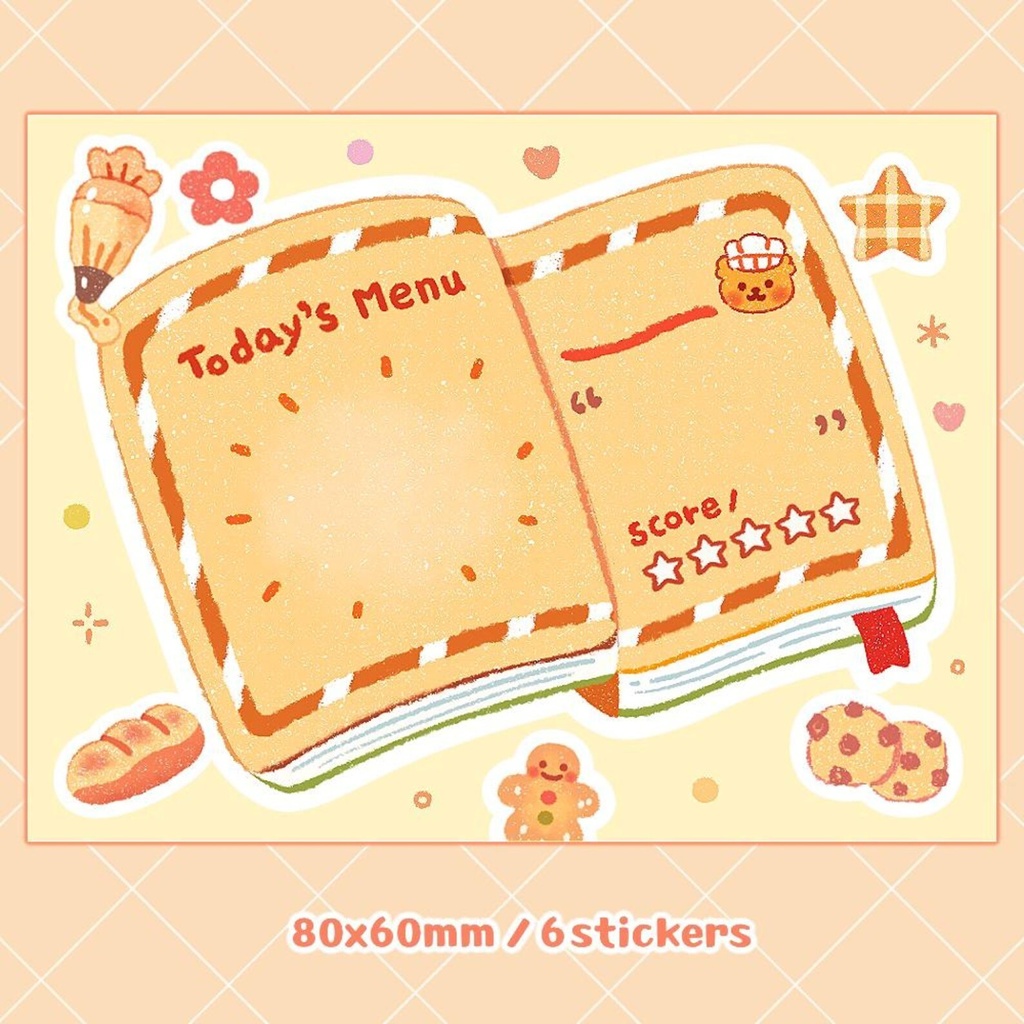 【12枚入りのパーティー&ベーカリーテーマの背景ステッカーパック】 手帳デコ・韓国文具