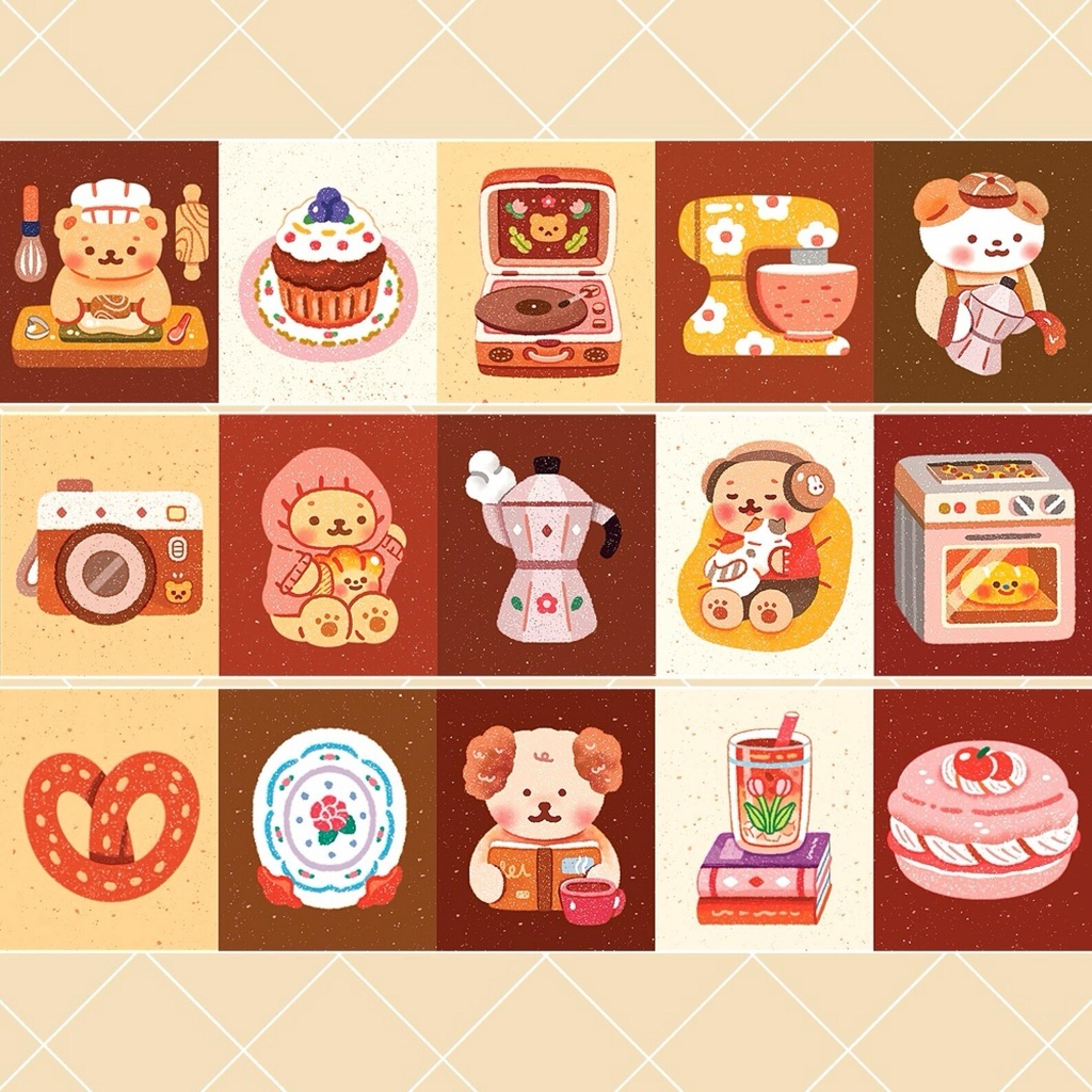 【コジーカフェマスキングテープ】 韓国文具・可愛いシール