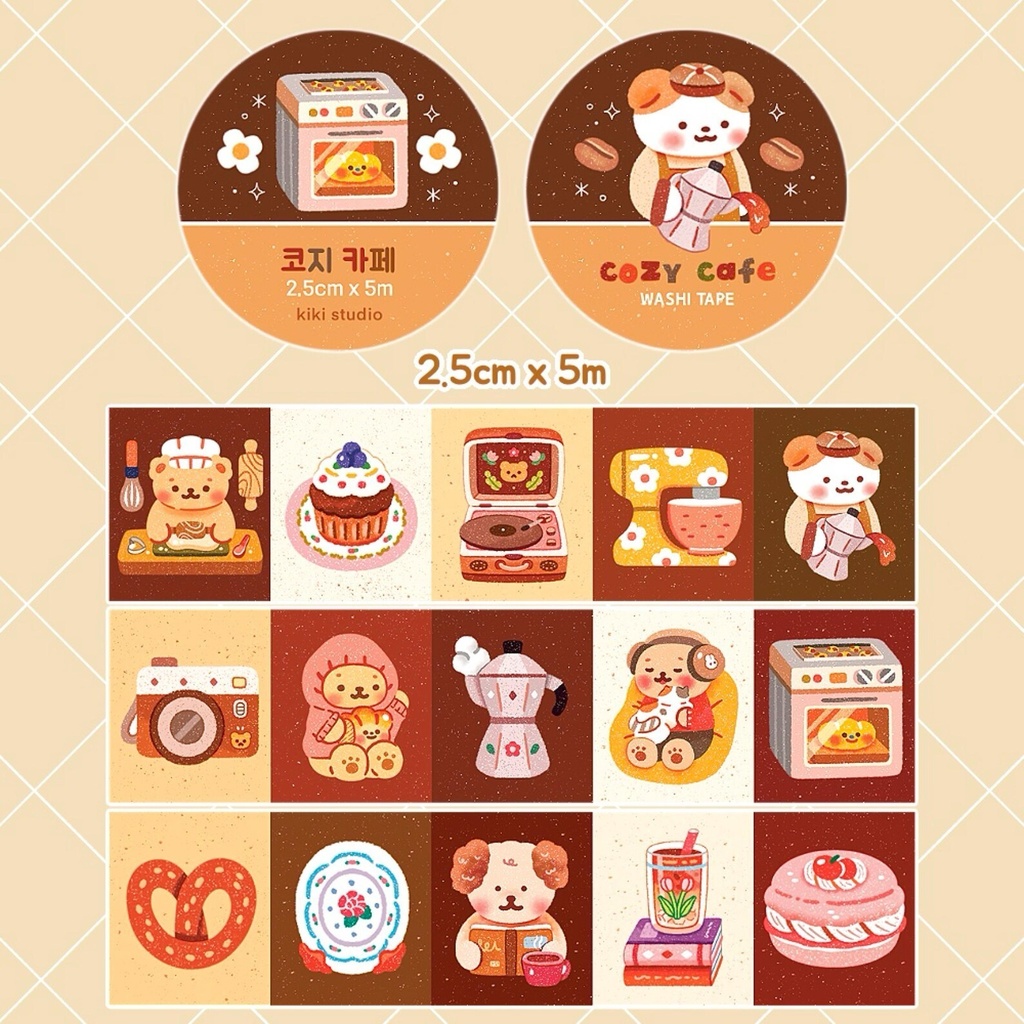 【コジーカフェマスキングテープ】 韓国文具・可愛いシール