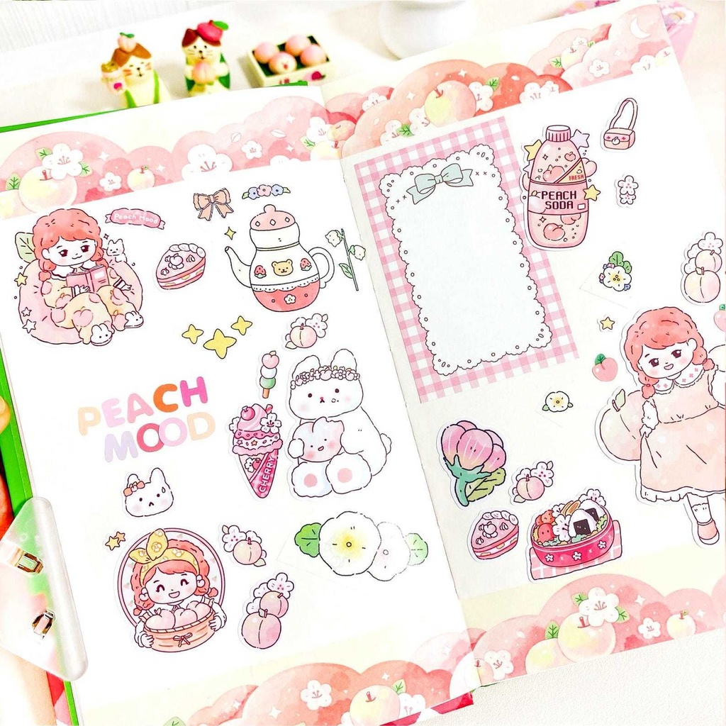 【ピーチクラウドマスキングテープ】 韓国文具・可愛いシール