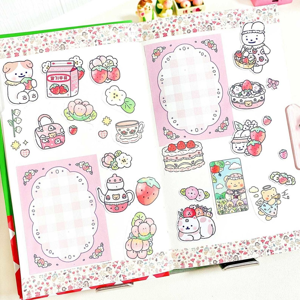 【いちごミルクマスキングテープ】 韓国文具・可愛いシール
