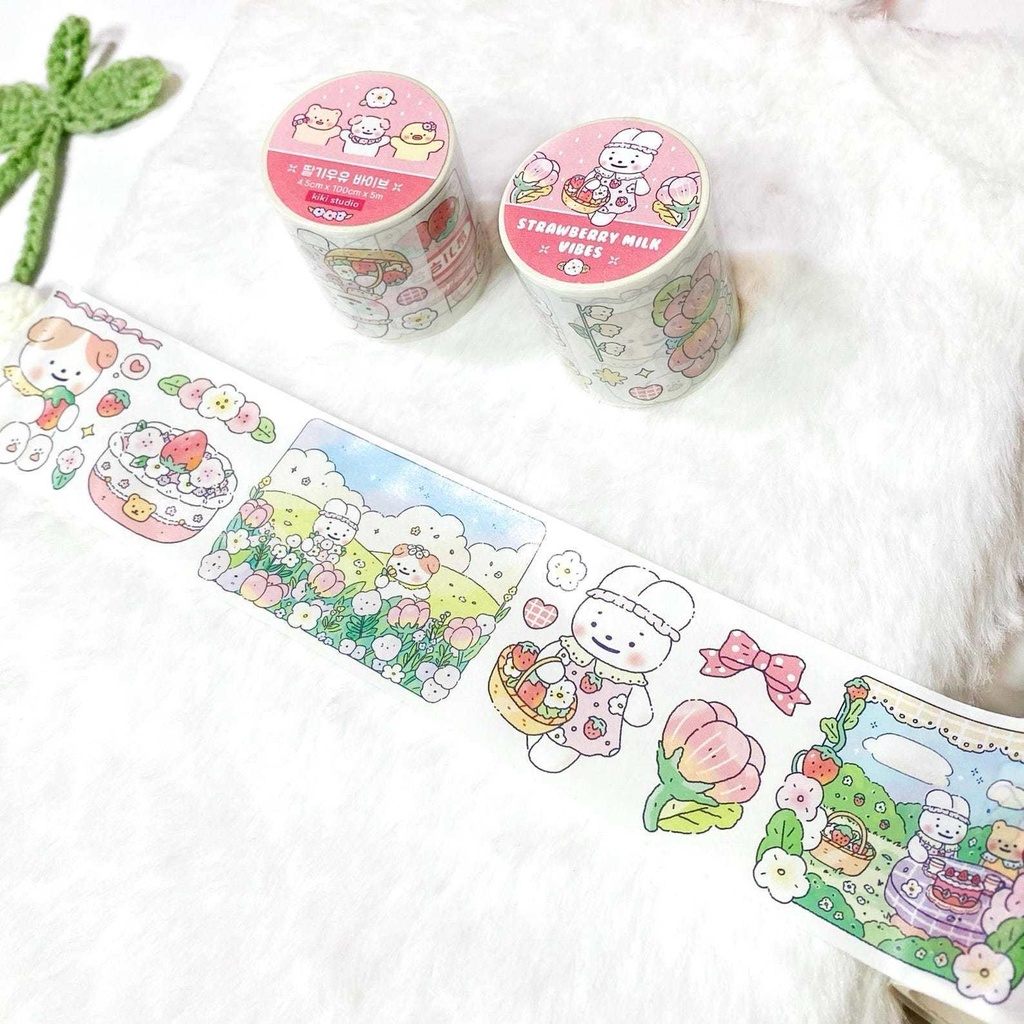 【いちごミルクマスキングテープ】 韓国文具・可愛いシール