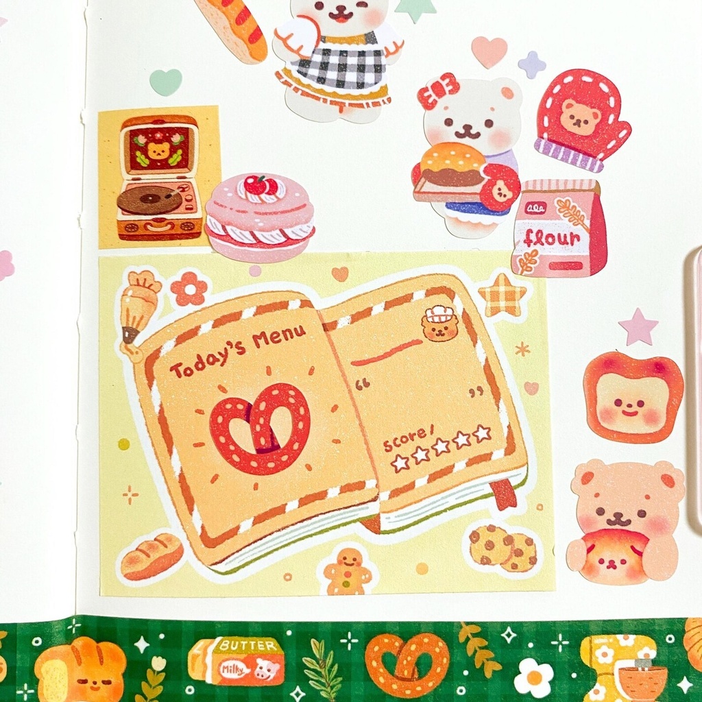 【コジーベーカリーマスキングテープ】 韓国文具・可愛いシール