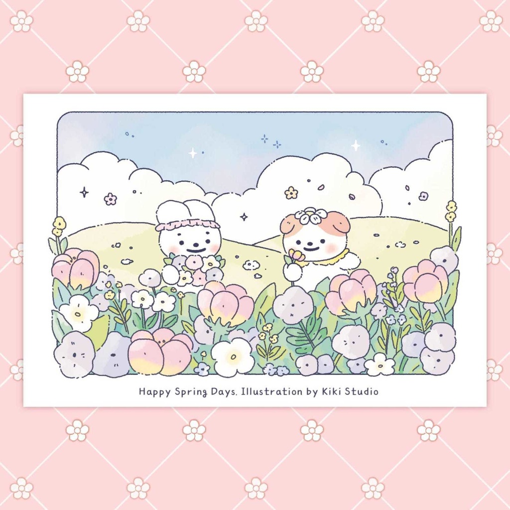 【幸せな春の日ポストカード】 韓国文具・手帳デコ