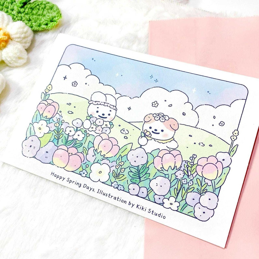 【幸せな春の日ポストカード】 韓国文具・手帳デコ