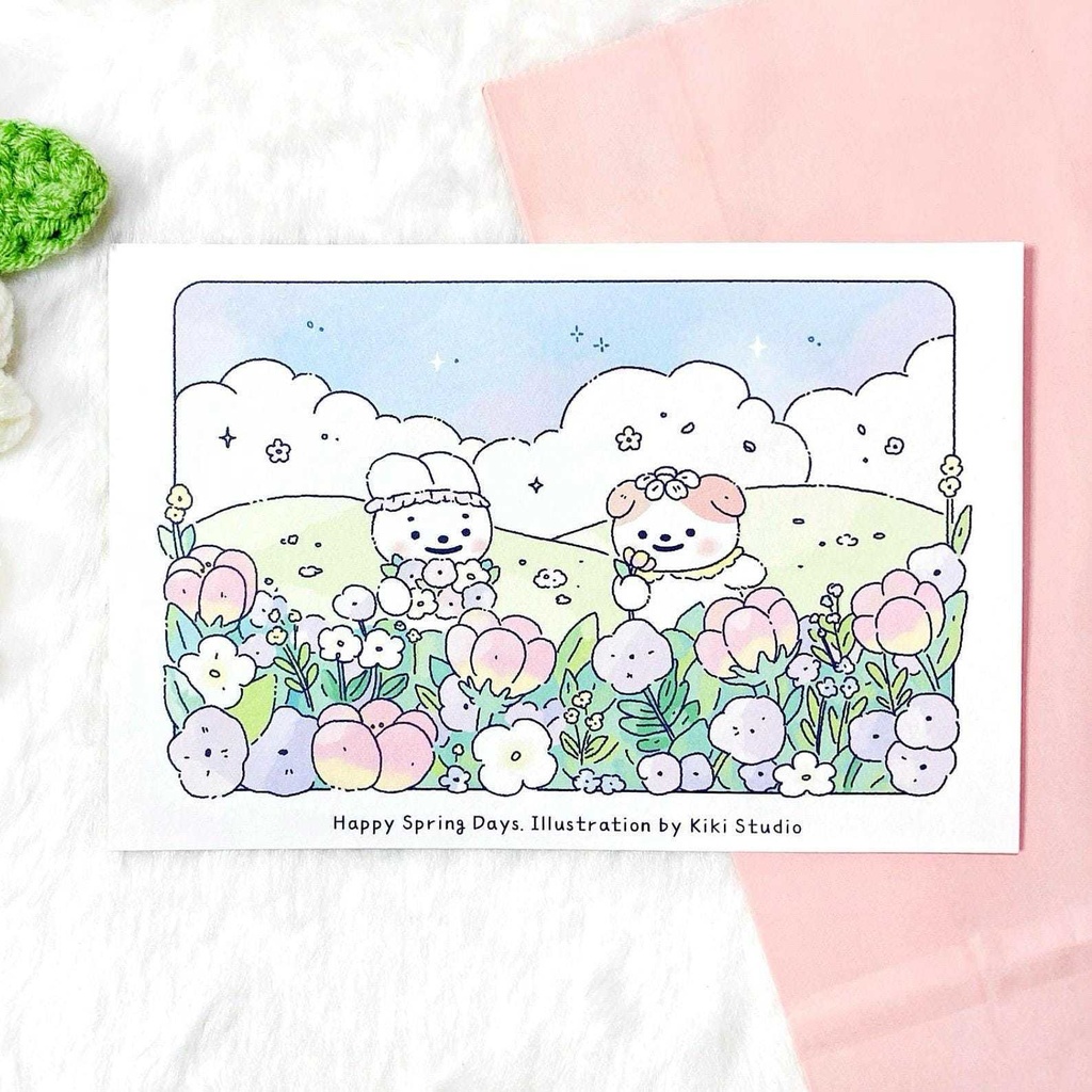 【幸せな春の日ポストカード】 韓国文具・手帳デコ