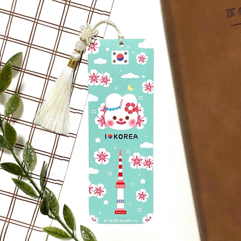 【アイ・ラブ・コリアブックマーク】 両面デザイン, 韓国雑貨、韓国文具