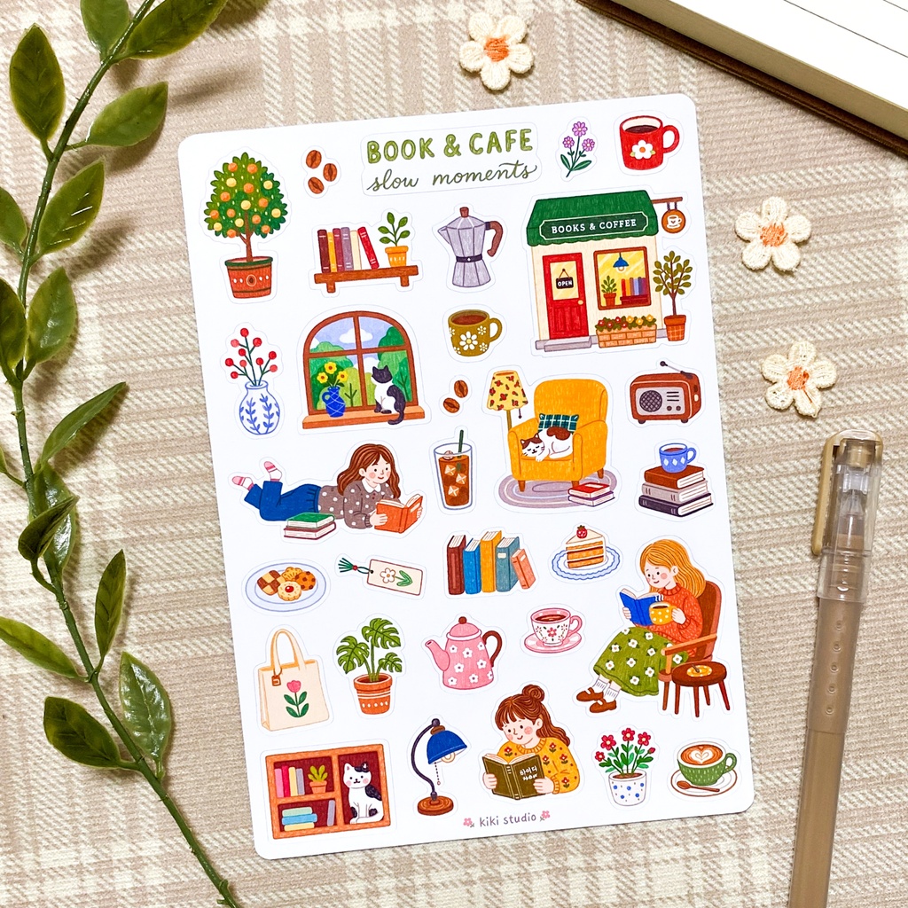 【Book & Cafe Slow Moments シールシール】韓国文具・手帳デコ