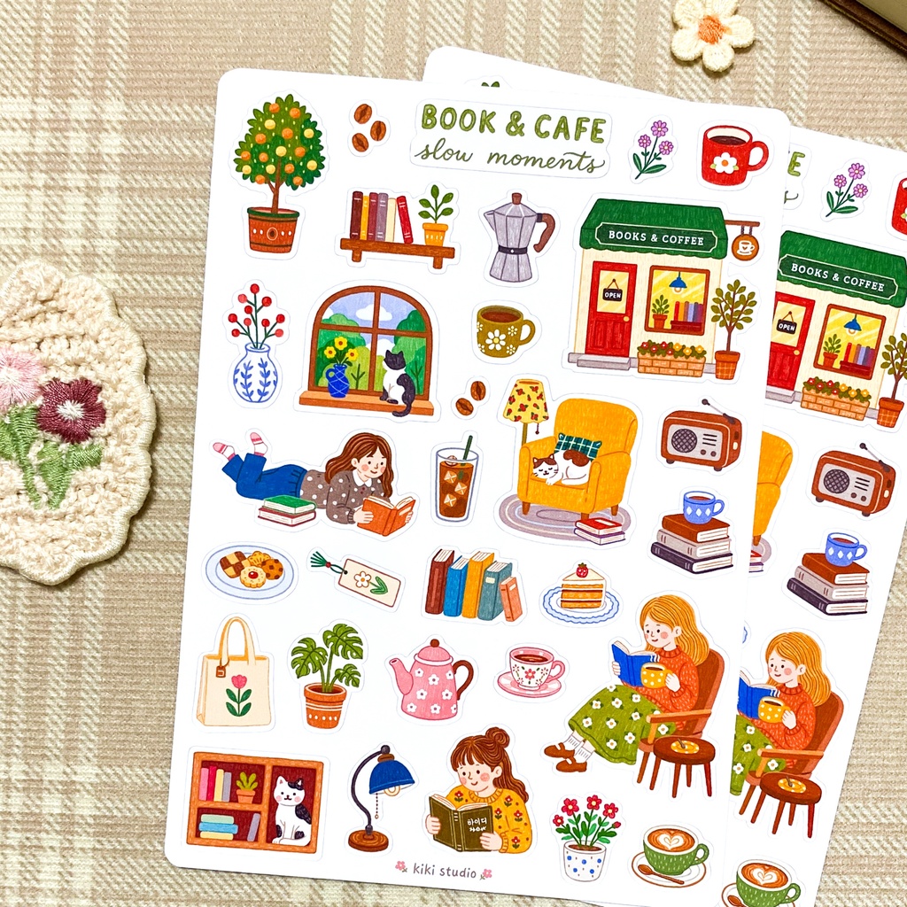 【Book & Cafe Slow Moments シールシール】韓国文具・手帳デコ
