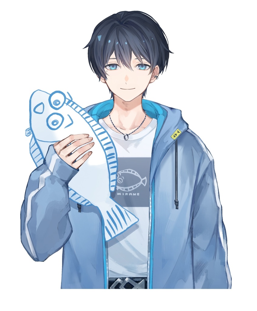 Vひらめ着用Tシャツ