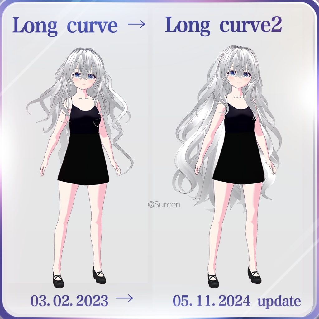[Vroid] Long curly hair preset / Cute Girl