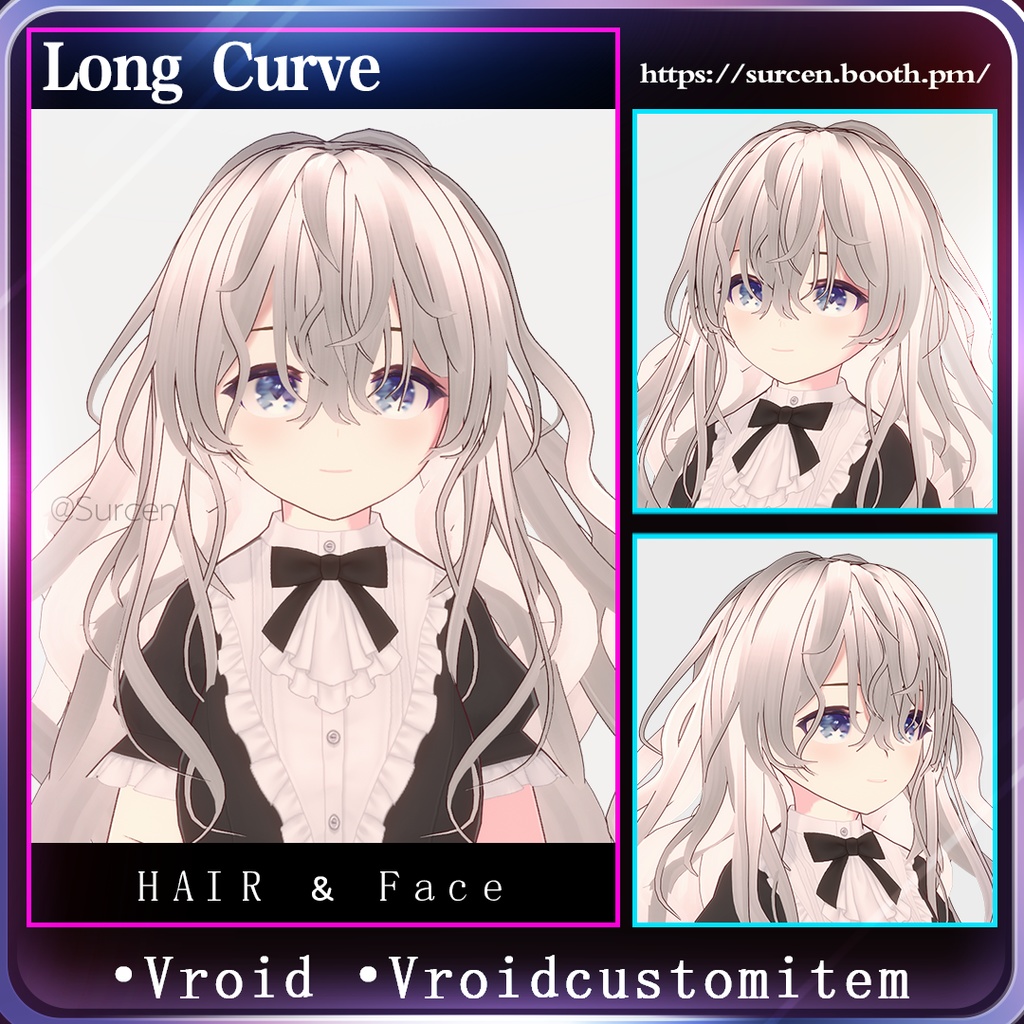 [Vroid] Long curly hair preset / Cute Girl