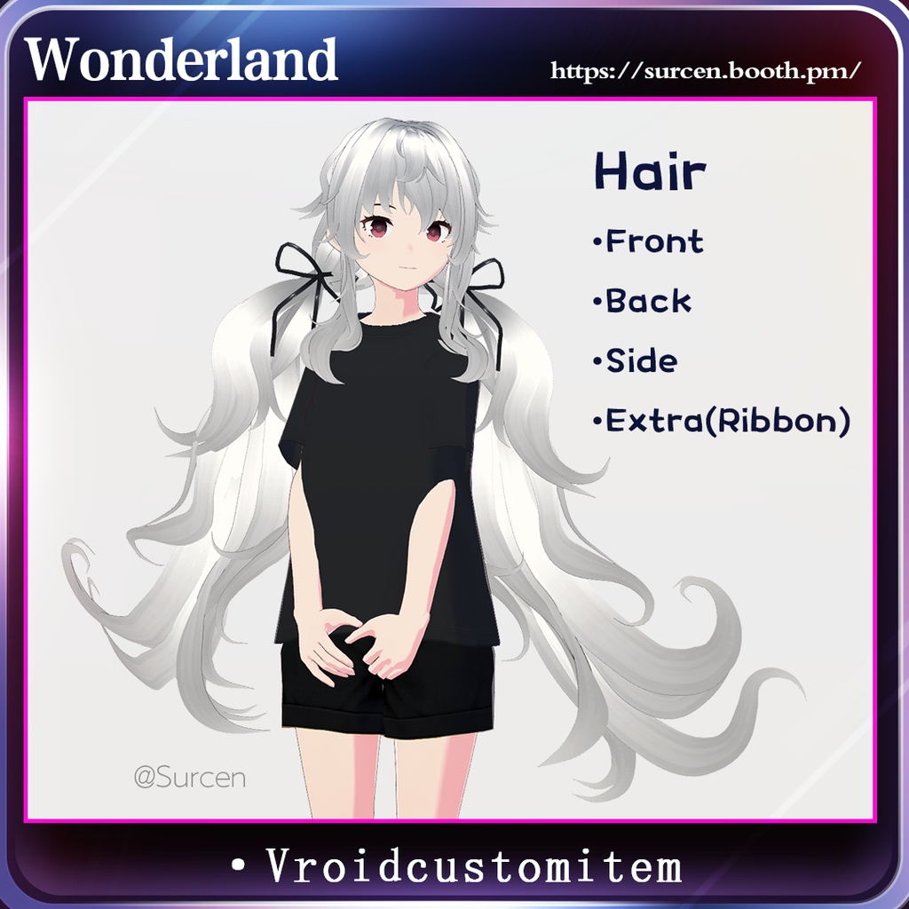 [Vroid] Wonderland - Fluffy low twintails girl hair preset