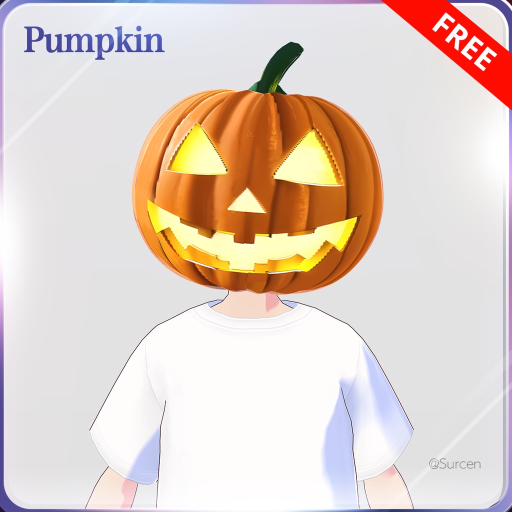 [无料][Vroid] Free Jack o Lantern Pumpkin Head