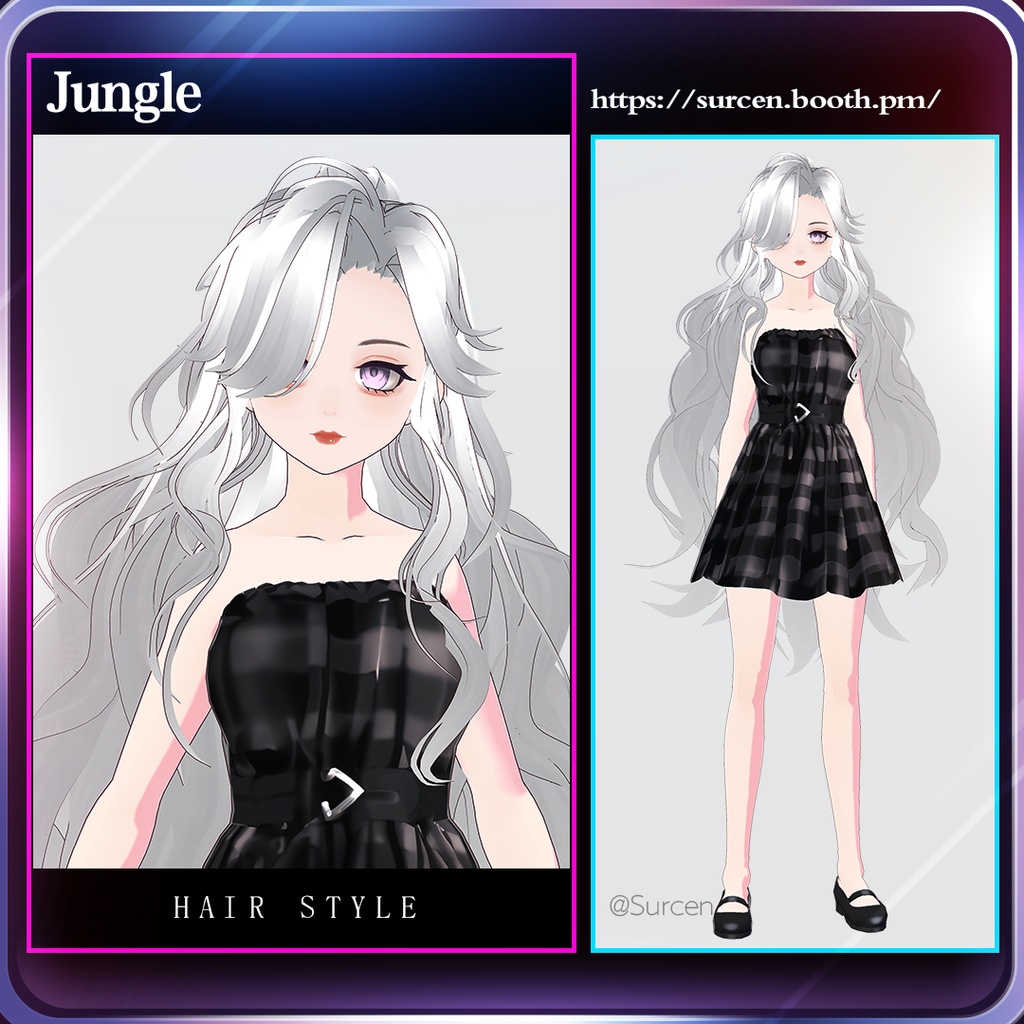 [Vroid] Girl hair preset / Long hair/ Curly hair/ Detail hair