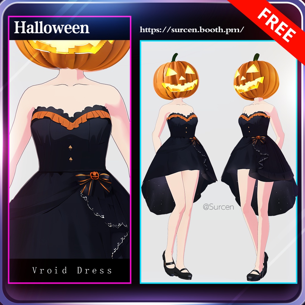 [无料][Vroid] Free Halloween Dress