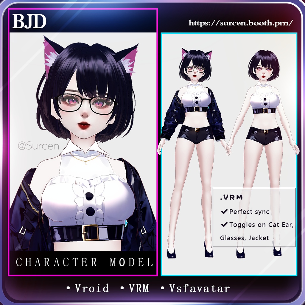 Vroid Girl Face / Full model (BJD)