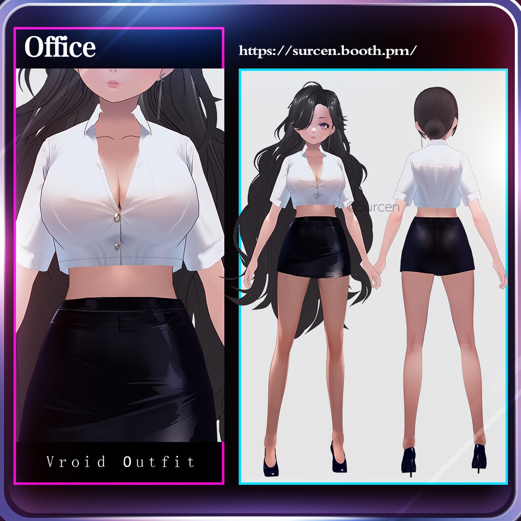 [Vroid] Sexy office outfit / OL服 / Office lady