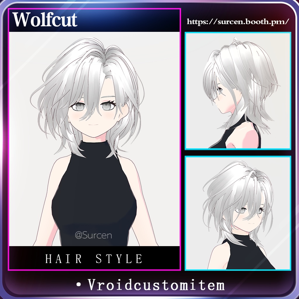 [Vroid] Wolfcut / Fluffly hair / Cool girl