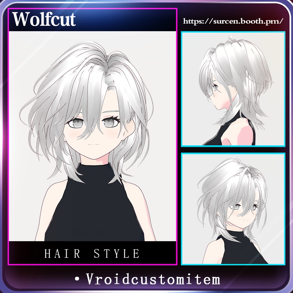 [Vroid] Wolfcut / Fluffly hair / Cool girl