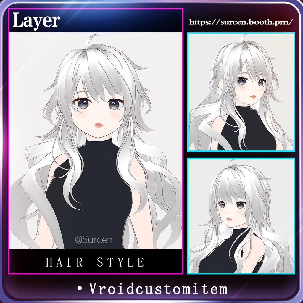 [Vroid] Layered hair / Fluffly Long hair / Cute girl