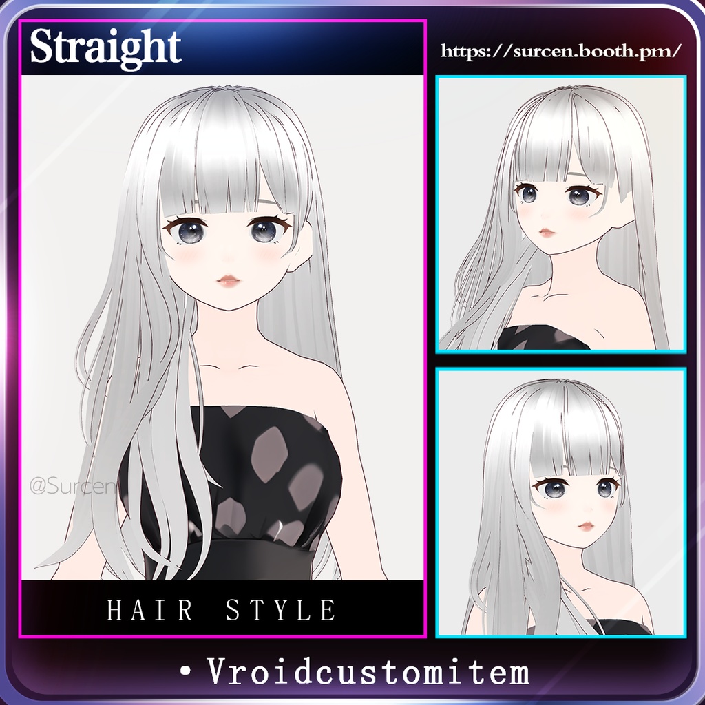 [Vroid] Straight hair