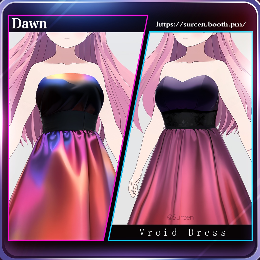 [Vroid] Colorful Dress / Dawn