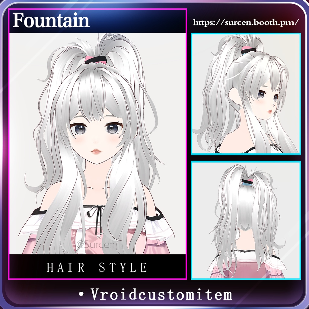 [Vroid] High ponytail / Fountain