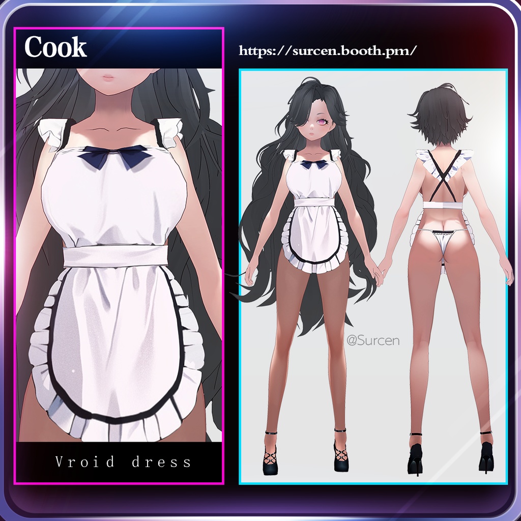 [Vroid] Sexy Maid Dress / Cook
