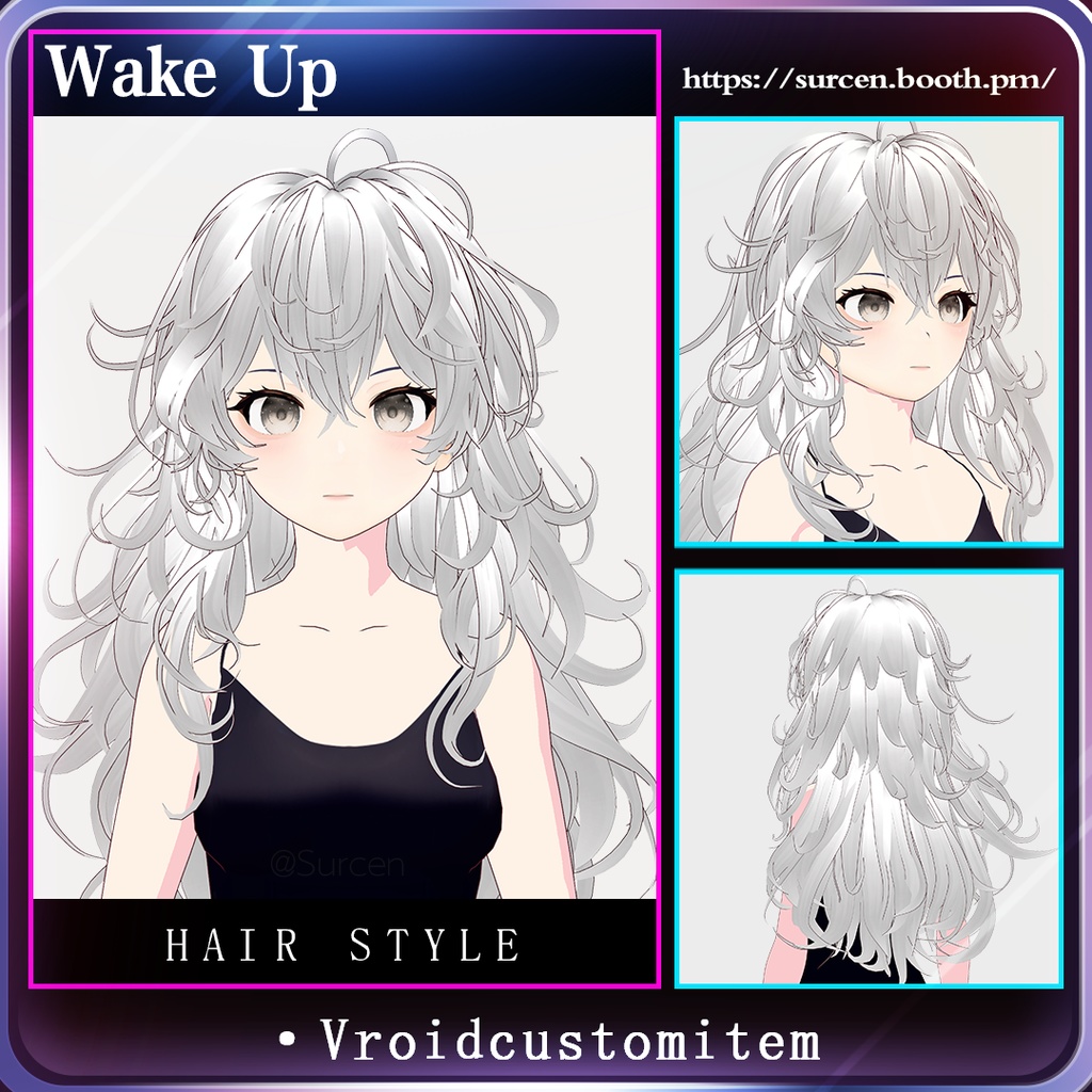[Vroid] Layered hair / Fluffly Long hair / Wake Up Messy hair