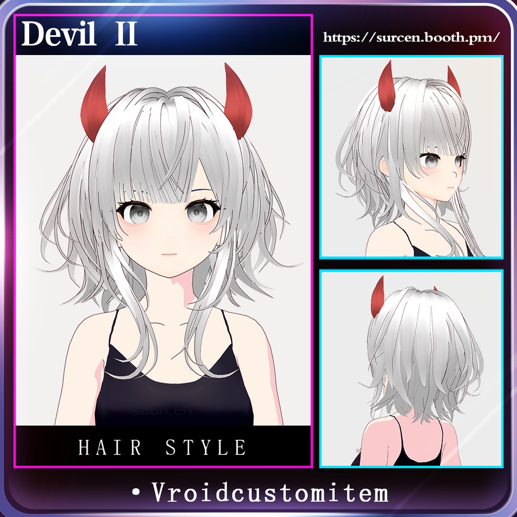 [Vroid] Short messy girl hair / Devil Ⅱ