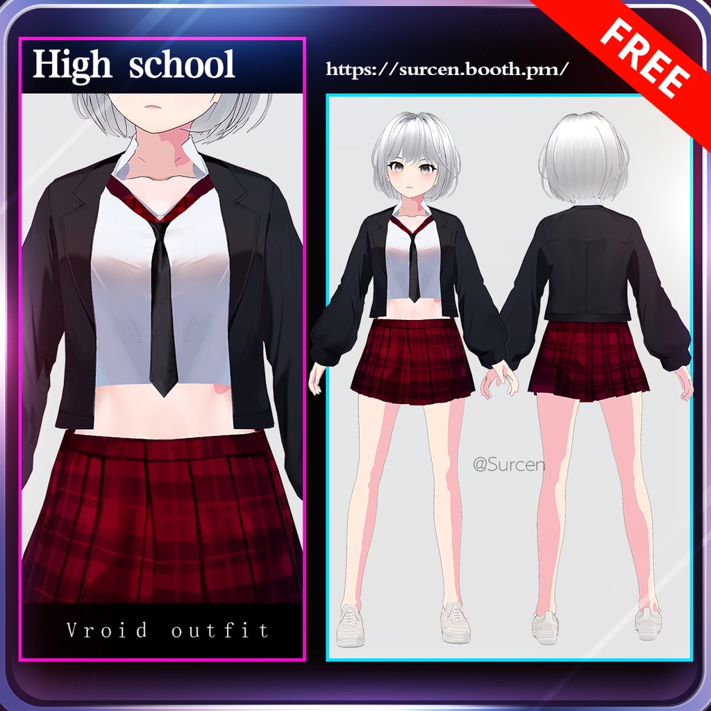 [无料][Vroid] High school uniform / 高校の制服