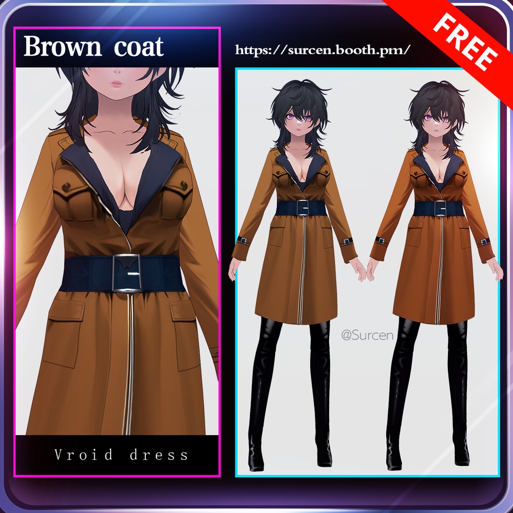 [无料][Vroid] Free Sexy brown coat