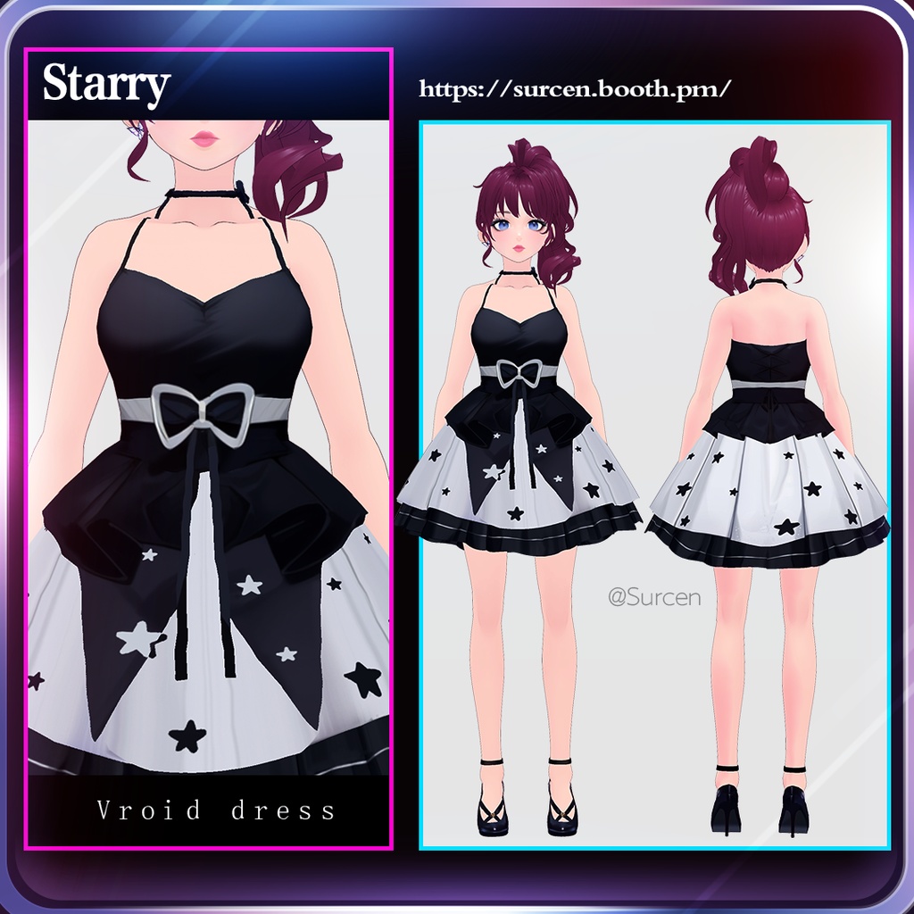 [Vroid] Party dress / Starry