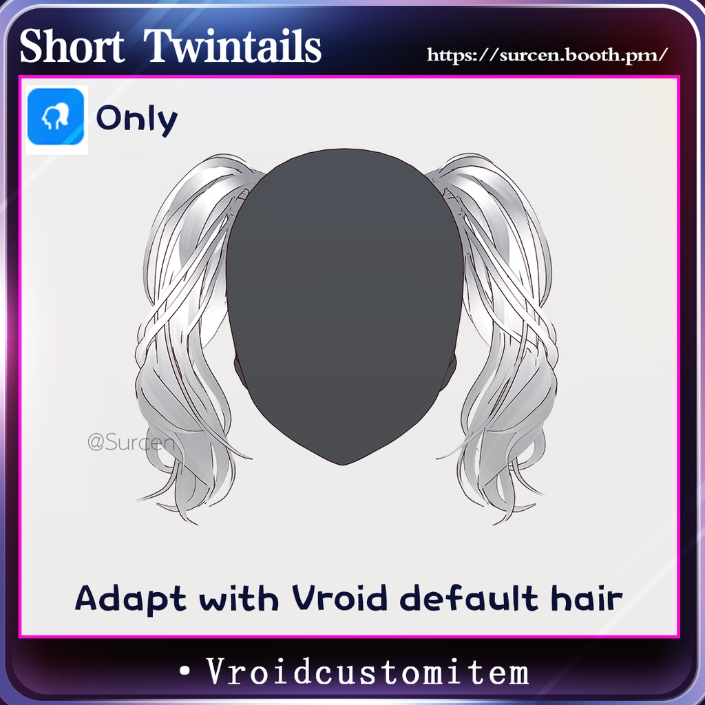 [Vroid] Curly Short Twintails / Twintails Only