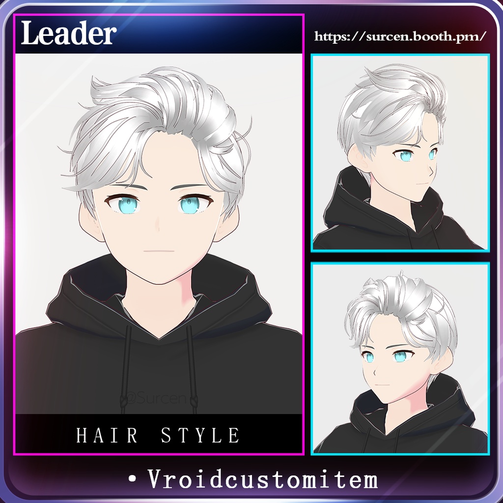[Vroid] Boy hair preset/ Short hair/ Leader
