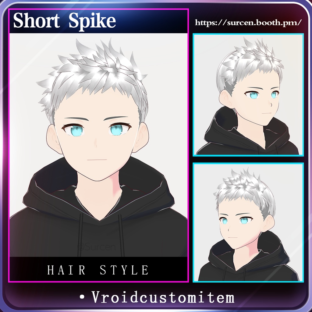 [Vroid] Boy hair preset/ Short Spike hair