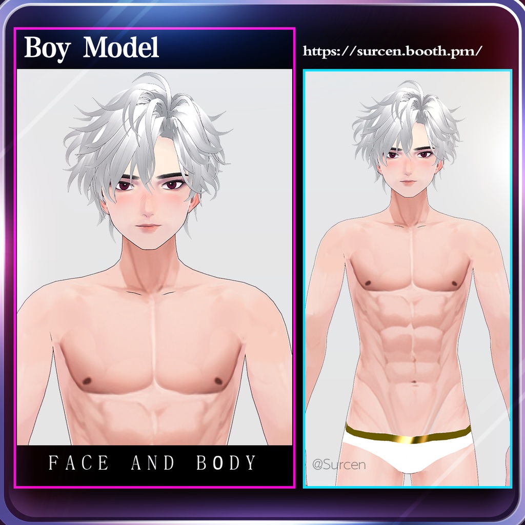 [Vroid] Boy Face and Body Base