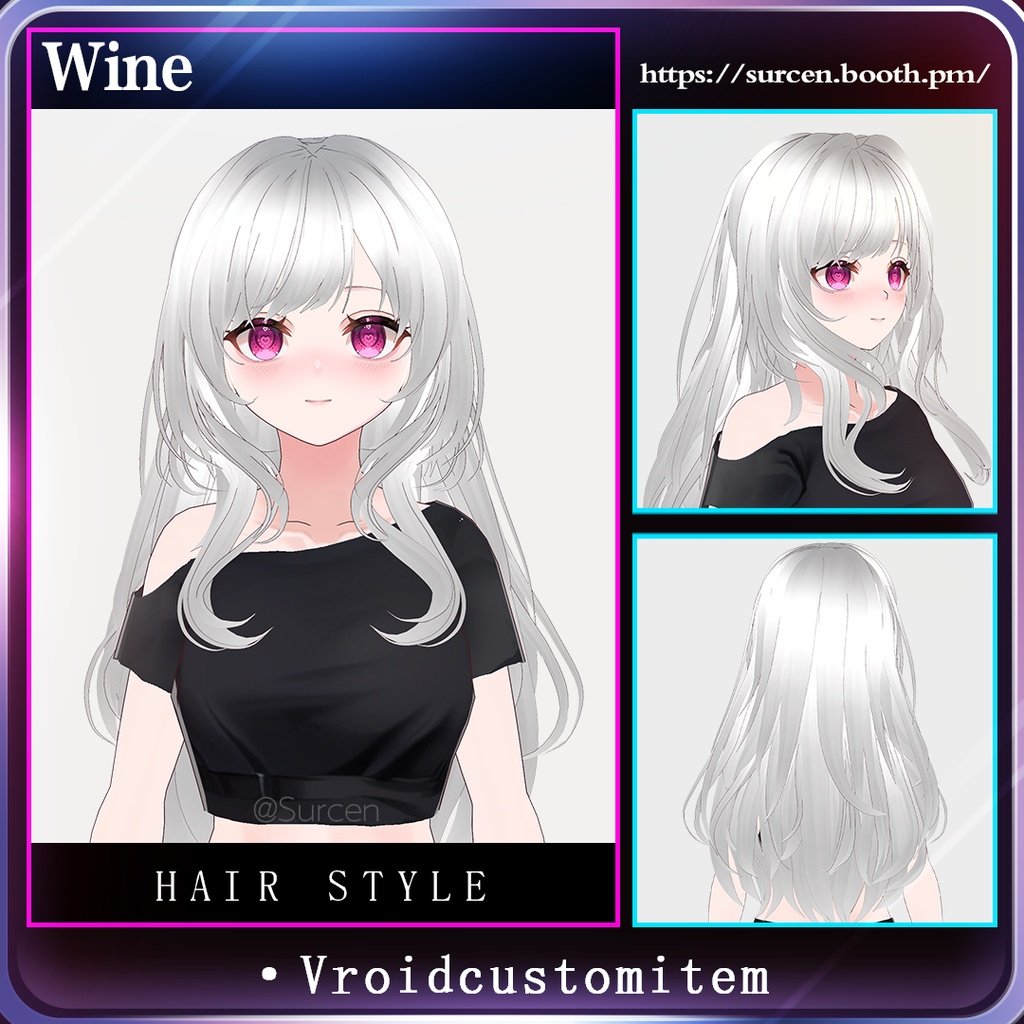 [Vroid] Layered Medium long hairstyle / Face - Full model